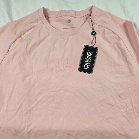 Dime Industries Womens 3XL Pink Crewneck T-Shirt Logo Graphic Lightweight Casual - Picture 4 of 11